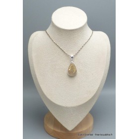 Pendentif Quartz rutile doré oval Pendentifs pierres naturelles PU31.3
