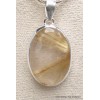 Pendentif Quartz rutile doré oval Pendentifs pierres naturelles PU31.3