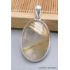 Pendentif Quartz rutile doré oval Pendentifs pierres naturelles PU31.3
