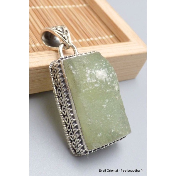 Pendentif Préhnite brute style ancien Bijoux en Préhnite PU19.2