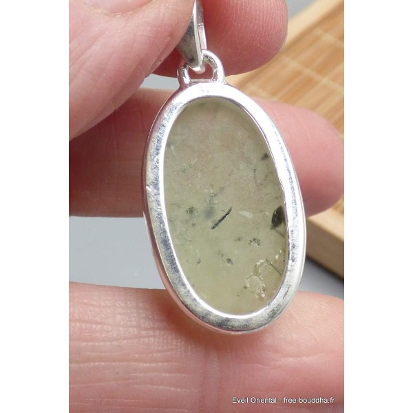 Pendentif oval en Préhnite brute Bijoux en Préhnite PU19.3