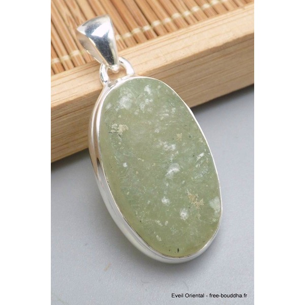 Pendentif oval en Préhnite brute Bijoux en Préhnite PU19.3
