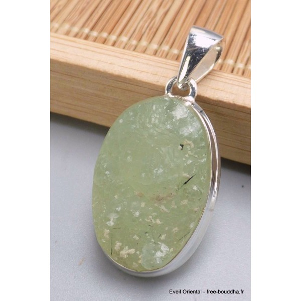 Bijoux Préhnite brute Pendentif oval Bijoux en Préhnite PU19.4