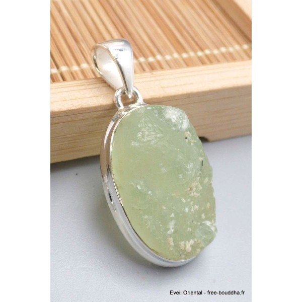 Bijoux Préhnite brute Pendentif oval Bijoux en Préhnite PU19.4