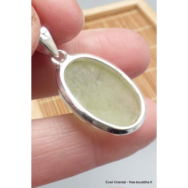 Bijoux Préhnite brute Pendentif oval Bijoux en Préhnite PU19.4