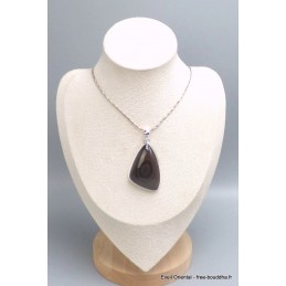 Bijoux pendentif triangulaire Oeil d'Obsidienne Pendentifs pierres naturelles pu70.5