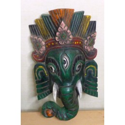 DEFAUT : Masque Ganesh en bois fait main 32 CM Objets Ganesh GAN10def