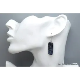 Boucles d'oreilles pendantes Pietersite bleue qualité AAA - Boucles d'oreilles en pierres naturelles