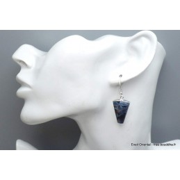 Boucles d'oreilles Pietersite bleue triangulaires Bijoux en Pietersite YM53.4
