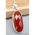 Pendentif Cornaline ovale facettée Pendentifs pierres naturelles PU76.3