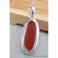 Pendentif Cornaline ovale facettée Pendentifs pierres naturelles PU76.3