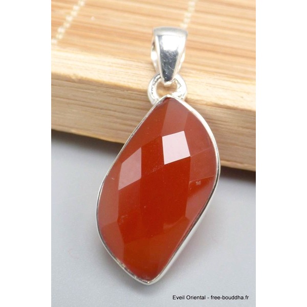 Pendentif Cornaline facettée forme libre-ci Bijoux en Cornaline PU76.4