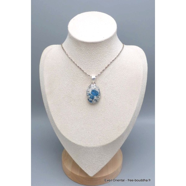 Pendentif Jaspe K2 Azurite oval Pendentifs pierres naturelles PU73.2