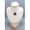 Pendentif Larvikite pierre de lune noire forme ronde Pendentifs pierres naturelles PU71.6