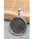 Pendentif Larvikite pierre de lune noire forme ronde Pendentifs pierres naturelles PU71.6