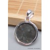 Pendentif Larvikite pierre de lune noire forme ronde Pendentifs pierres naturelles PU71.6