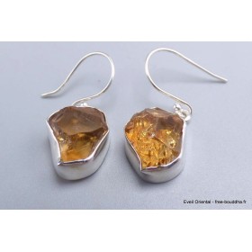 Boucles d'oreilles Citrine brute Bijoux en Citrine pac93.10