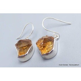 Boucles d'oreilles Citrine brute Bijoux en Citrine pac93.10