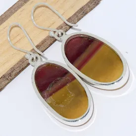 Boucles d'oreilles Jaspe Mokaïte ovales - Bijoux en Jaspe