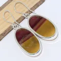 Boucles d'oreilles Jaspe Mokaïte ovales - Bijoux en Jaspe