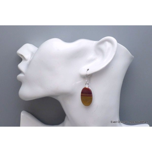 Boucles d'oreilles Jaspe Mokaïte ovales Bijoux en Jaspe CWA111