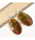 Boucles d'oreilles ovales en Jaspe Mokaïte Bijoux en Jaspe CWA111.2