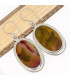 Boucles d'oreilles ovales en Jaspe Mokaïte Bijoux en Jaspe CWA111.2