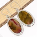 Boucles d'oreilles ovales en Jaspe Mokaïte Bijoux en Jaspe CWA111.2