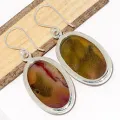 Boucles d'oreilles ovales en Jaspe Mokaïte - Bijoux en Jaspe