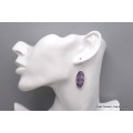 Boucles d'oreilles Lepidolite forme ovale Bijoux en Lepidolite CWA112.1