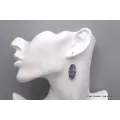 Boucles d'oreilles Lepidolite forme ovale - Bijoux en Lepidolite