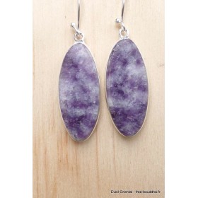 Boucles d'oreilles Lepidolite forme ovale Bijoux en Lepidolite CWA112.1