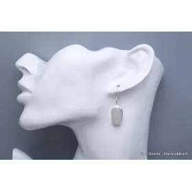 Boucles d'oreilles pierre de lune du Sri Lanka forme libre - Bijoux en Pierre de Lune du Sri Lanka