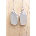 Boucles d'oreilles pierre de lune du Sri Lanka forme libre - Bijoux en Pierre de Lune du Sri Lanka