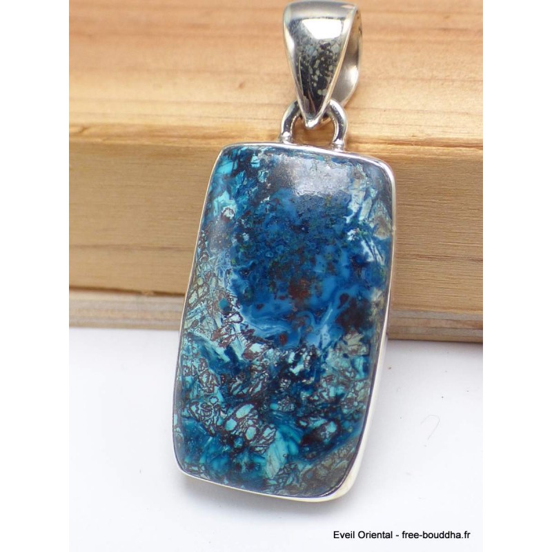 Pendentif Shattuckite d'Arizona rectangulaire Bijoux en Shattuckite PU83.6