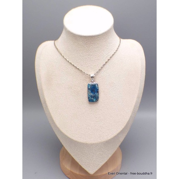 Pendentif Shattuckite d'Arizona rectangulaire Pendentifs pierres naturelles PU83.6