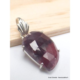 Pendentif Saphir africain mixte facetté asymétrique Pendentifs pierres naturelles PU85.2