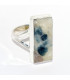 Bague rectangulaire Tourmaline indigo sur Quartz fumé taille 54/55 Bijoux en Tourmaline Indigo CWA114.1
