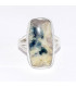 Bague rectangulaire Tourmaline indigo sur Quartz fumé taille 55/56 Bijoux en Tourmaline Indigo CWA114.2