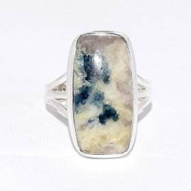 Bague rectangulaire Tourmaline indigo sur Quartz fumé taille 55/56 Bijoux en Tourmaline Indigo CWA114.2