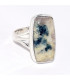 Bague rectangulaire Tourmaline indigo sur Quartz fumé taille 55/56 Bijoux en Tourmaline Indigo CWA114.2