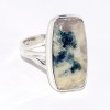 Bague rectangulaire Tourmaline indigo sur Quartz fumé taille 55/56 Bijoux en Tourmaline Indigo CWA114.2
