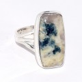 Bague rectangulaire Tourmaline indigo sur Quartz fumé taille 55/56 Bijoux en Tourmaline Indigo CWA114.2