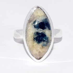 Bague marquise Tourmaline indigo sur Quartz fumé taille 60 Bijoux en Tourmaline Indigo CWA114.3