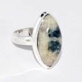 Bague marquise Tourmaline indigo sur Quartz fumé taille 60 Bijoux en Tourmaline Indigo CWA114.3