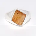 Bague chevalière en Topaze Impériale taille 55 - Bagues pierres naturelles