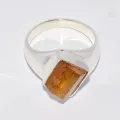 Bague chevalière en Topaze Impériale taille 55 - Bagues pierres naturelles