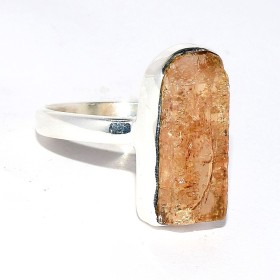 Bague Topaze jaune impériale brute asymétrique taille 55 56 Bagues pierres naturelles CWA116.2