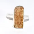 Bague Topaze jaune impériale brute asymétrique taille 55 56 - Bagues pierres naturelles