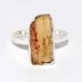 Bijou Bague Topaze jaune impériale brute taille 55 - Bagues pierres naturelles